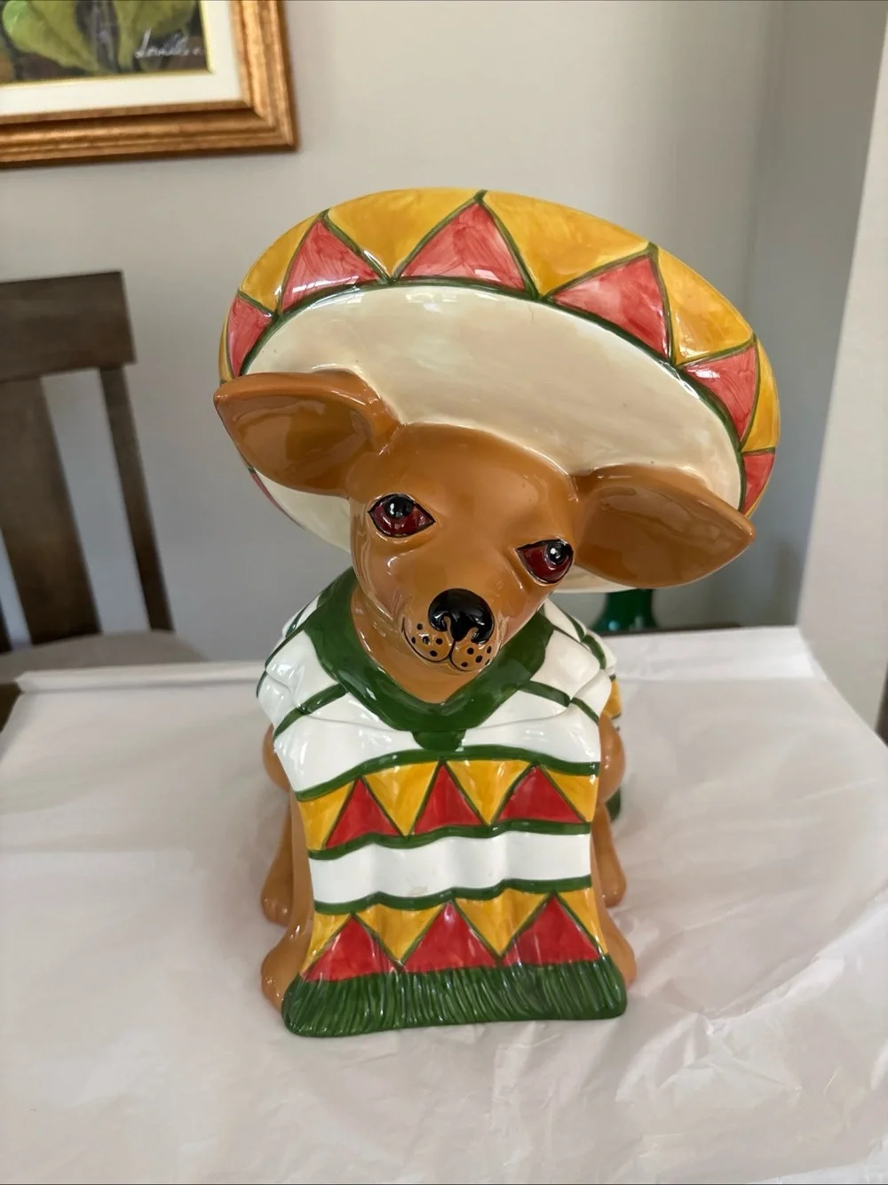 Vintage IAY CHIHUAHUA! COOKIE JAR 1999 Clay Art new without box